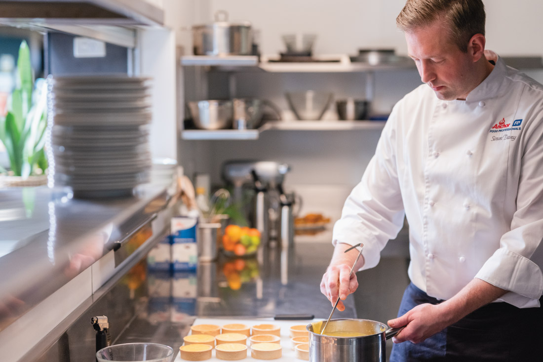Chef David's Shellfish Bisque accompanied with Fish Dumplings and Cannelloni  of Zucchini  